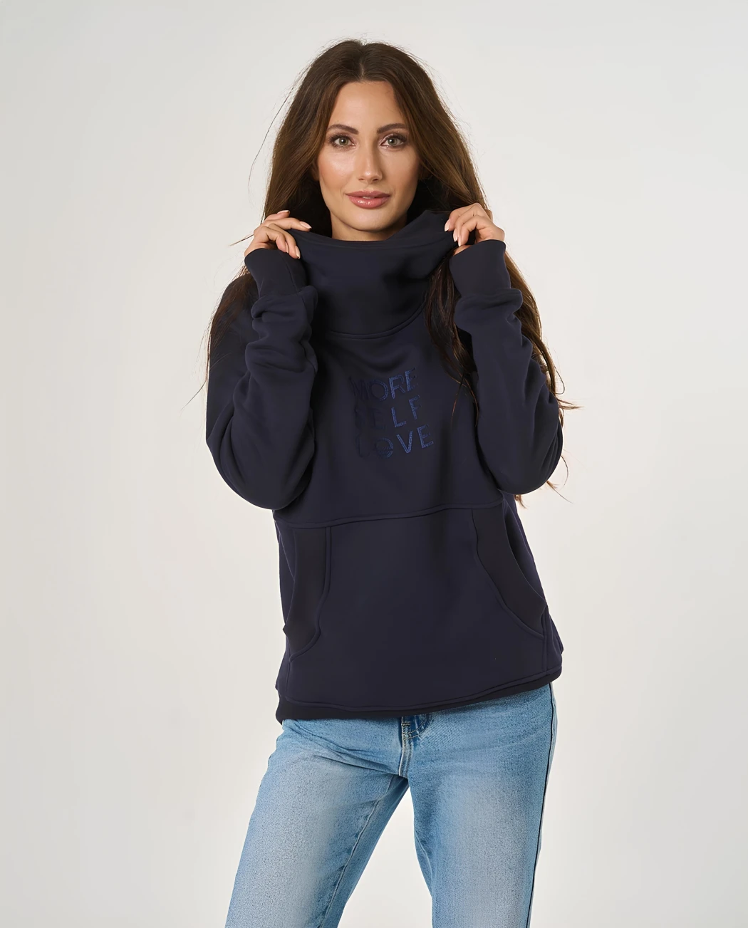 Embroidered sweatshirt MSL GRATEFULL Dark Ocean