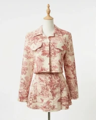 Komplet lniany Santo red